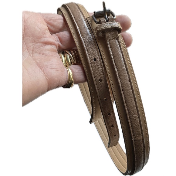 Taupe Patent Leather Dress Belt 80cm/31.5in x 1in wide custom VINTAGE main image 6